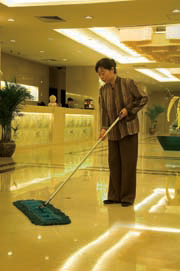 The lobby cleaning